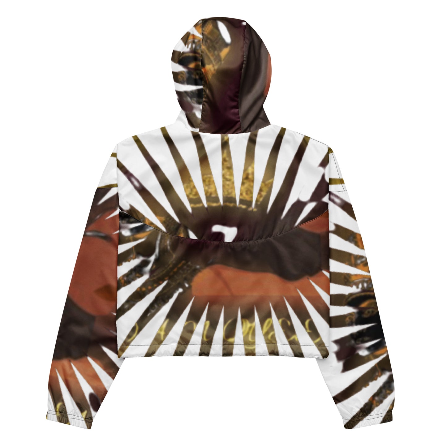 DamQueen Regal Charm White Gold Women’s Cropped Windbreaker