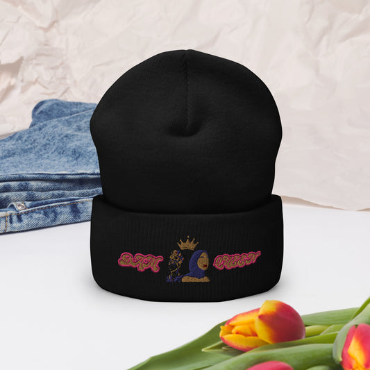DamQueen Crowned Rebel Cuffed Beanie