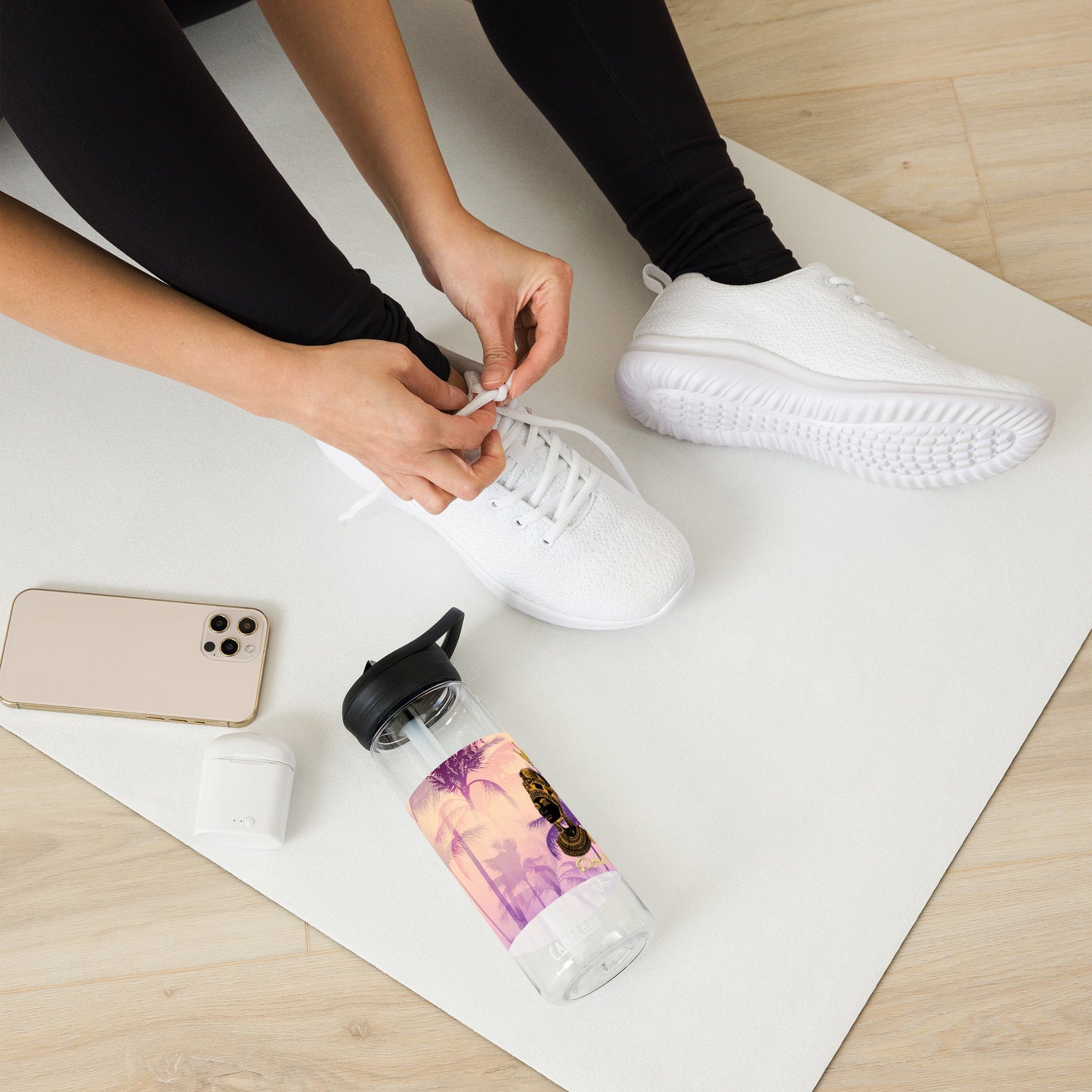 DamQueen Palm Paradise Sports Water Bottle