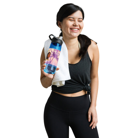 DamQueen Palm Paradise Sports Water Bottle