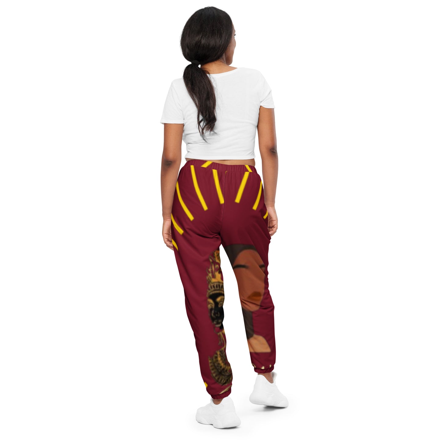 DamQueen Regal Rebel Burgundy Gold Women’s Track Pants