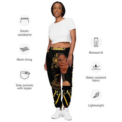 DamQueen Majestic Royalty Black Gold Women's Track Pants