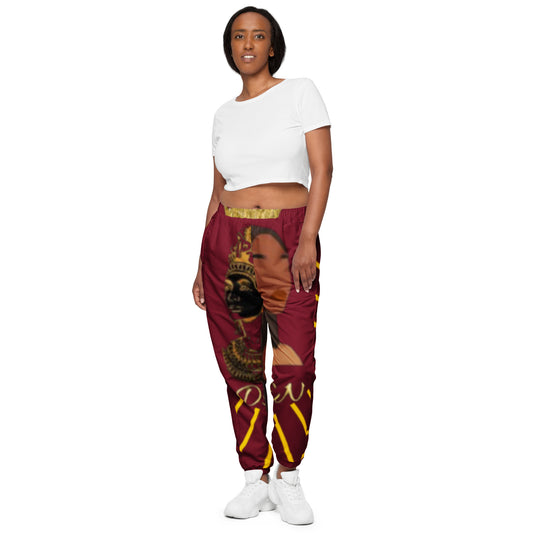 DamQueen Regal Rebel Burgundy Gold Women’s Track Pants