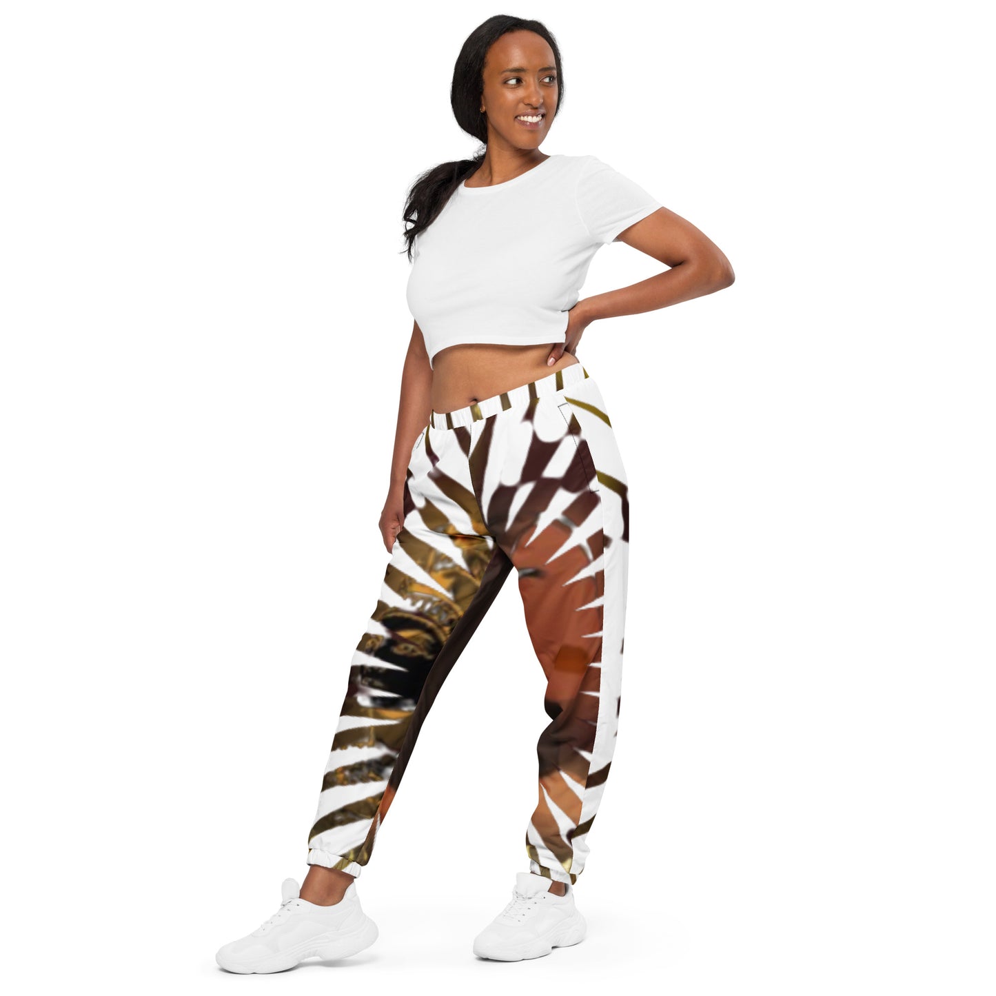 DamQueen Regal Charm White Gold Women’s Track Pants