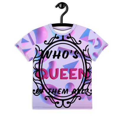 DamQueen Who's Queen of Them All Youth Crew Neck T-Shirt