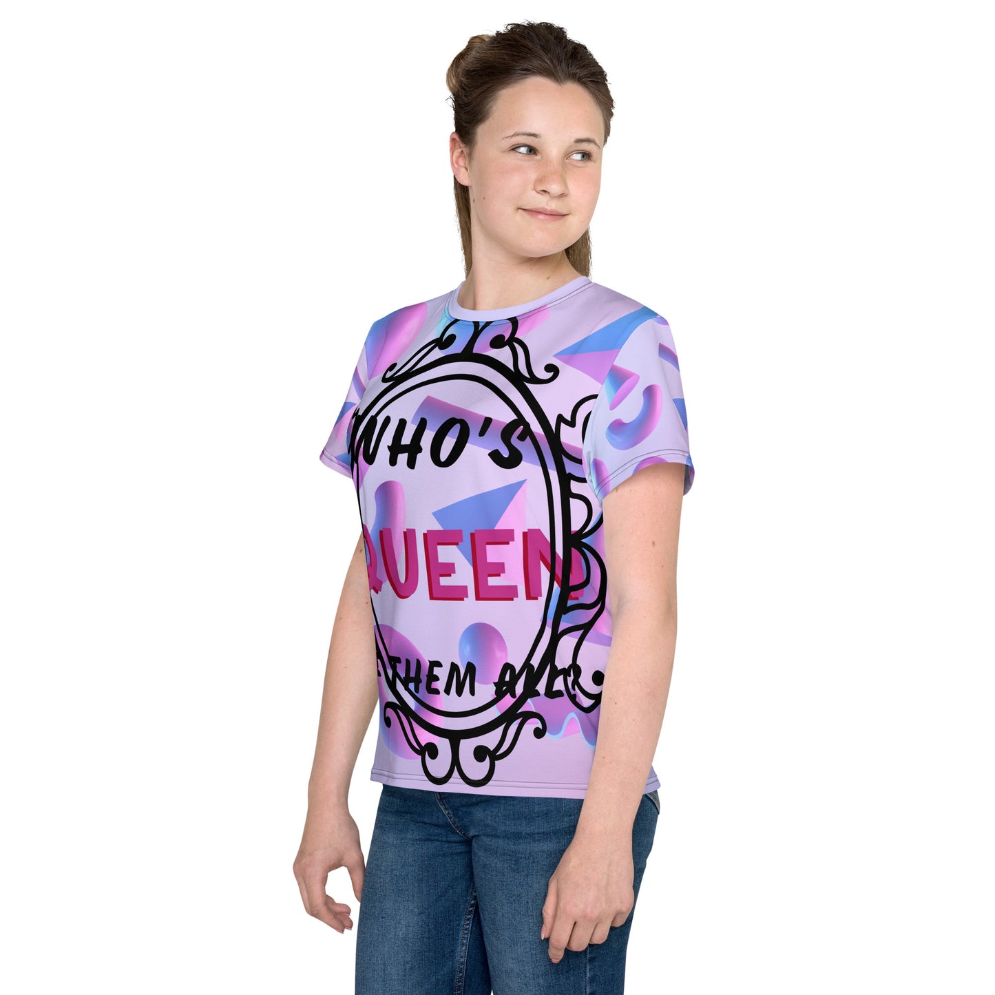 DamQueen Who's Queen of Them All Youth Crew Neck T-Shirt