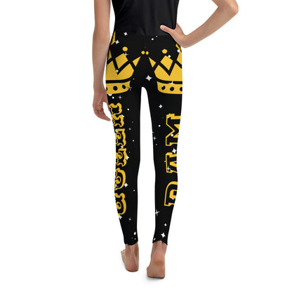 DamQueen Golden Crown Youth Leggings