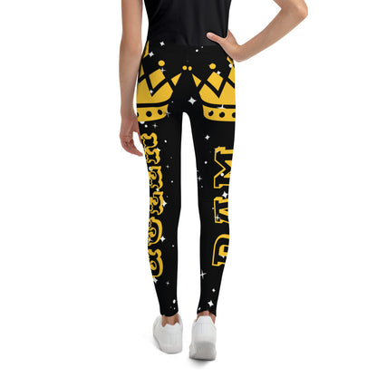 DamQueen Golden Crown Youth Leggings