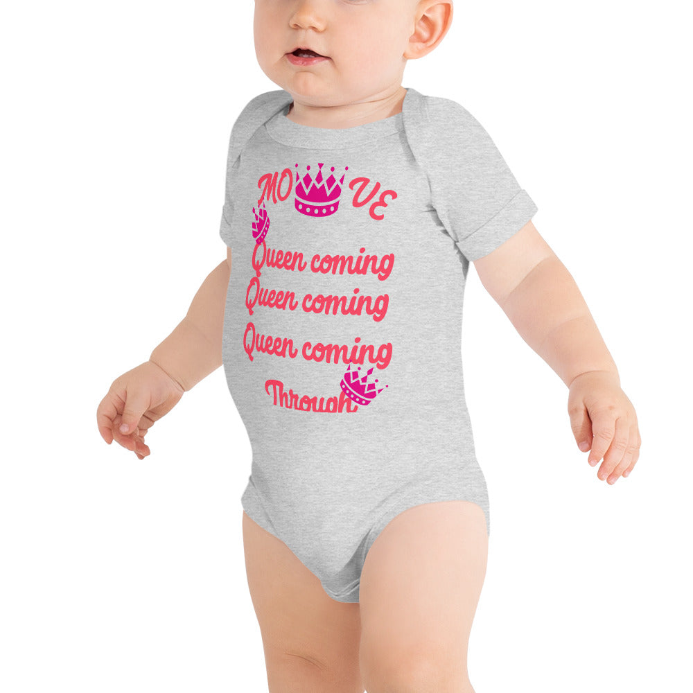 DamQueen Move Queen Coming Through Short Sleeve Onesie