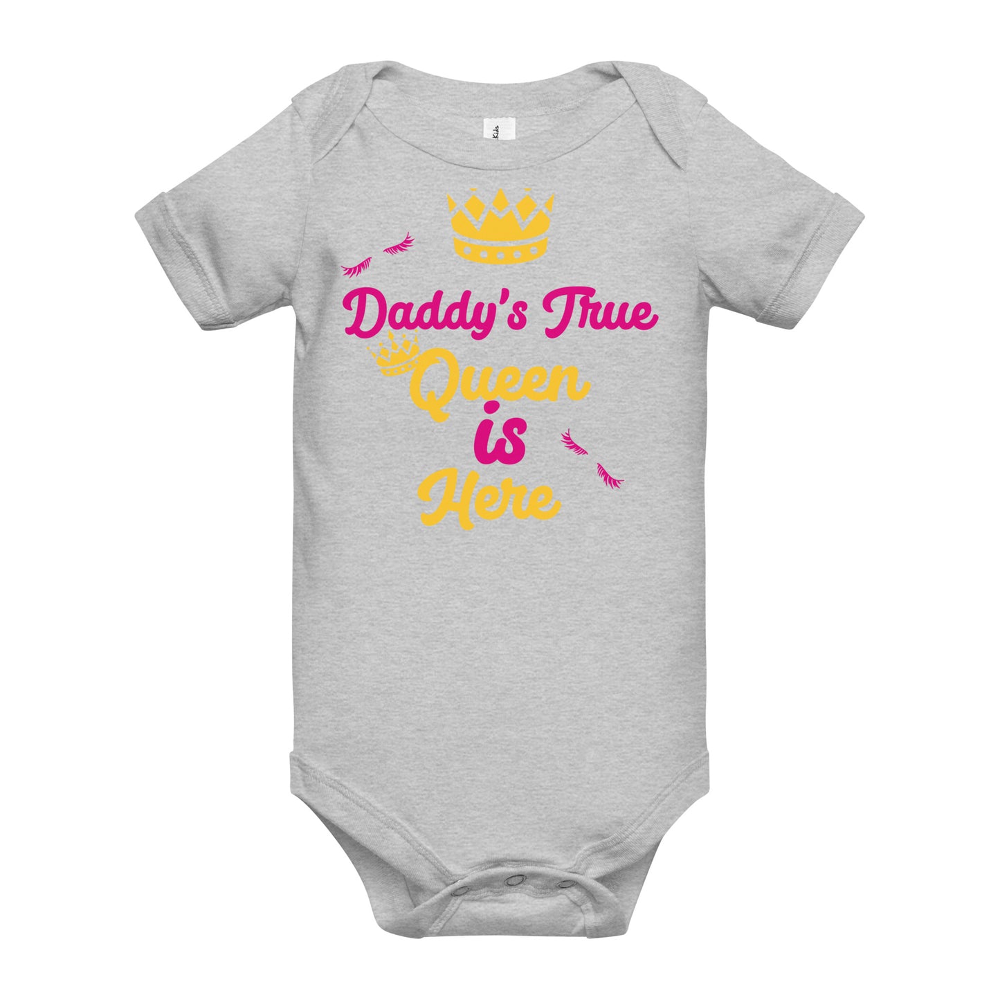 DamQueen Daddy's True Queen is Here Short Sleeve Onesie