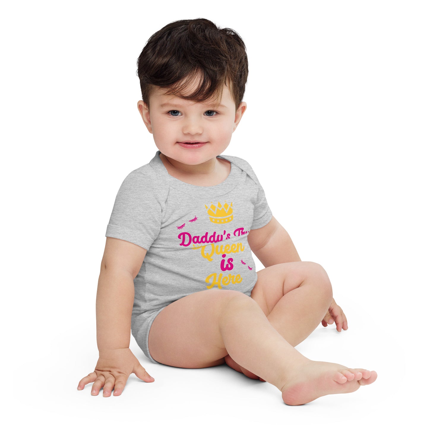 DamQueen Daddy's True Queen is Here Short Sleeve Onesie