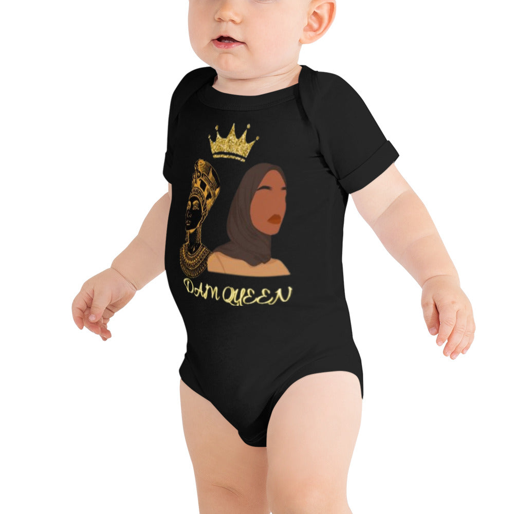 DamQueen Baby Royalty Short Sleeve Onesie