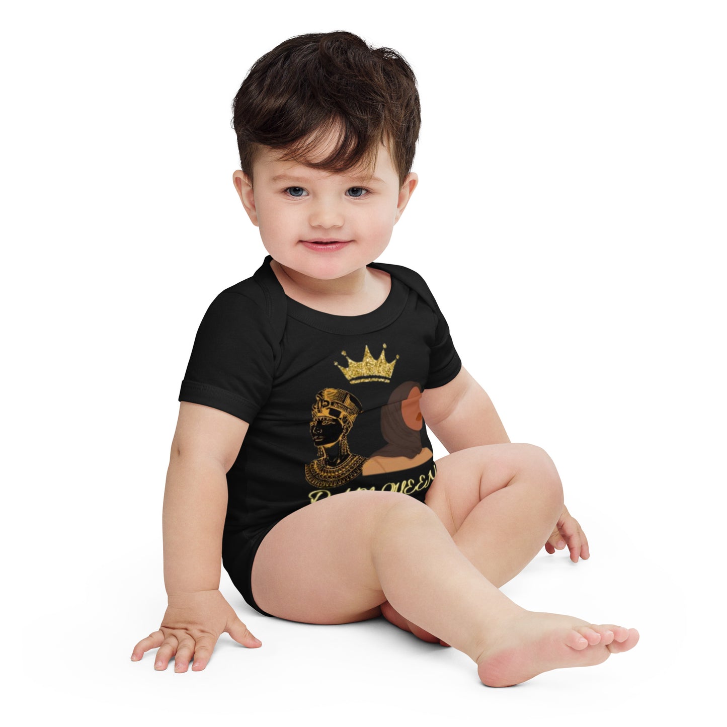 DamQueen Baby Royalty Short Sleeve Onesie