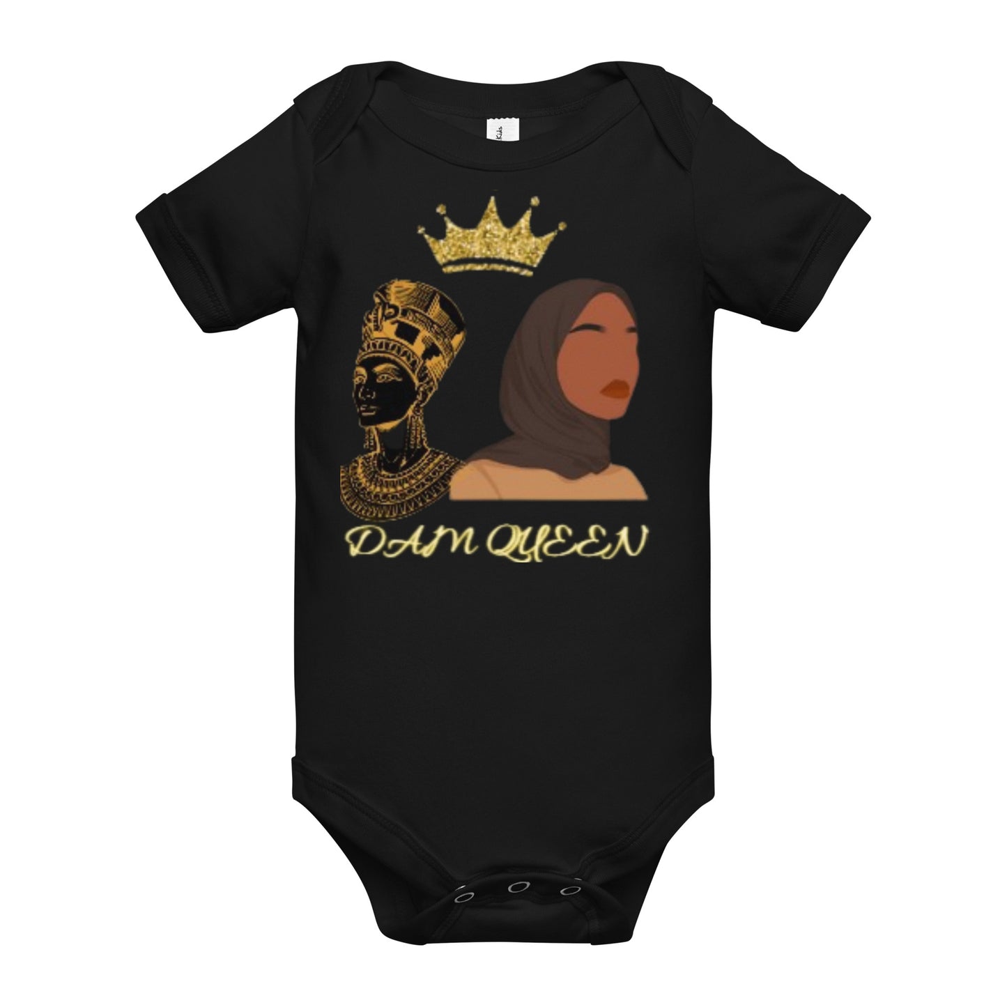 DamQueen Baby Royalty Short Sleeve Onesie