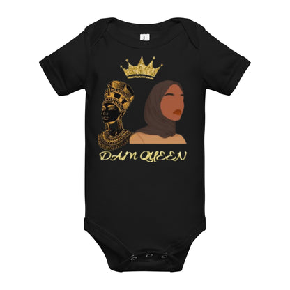 DamQueen Baby Royalty Short Sleeve Onesie