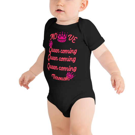 DamQueen Move Queen Coming Through Short Sleeve Onesie