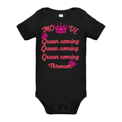 DamQueen Move Queen Coming Through Short Sleeve Onesie