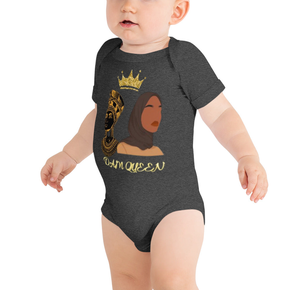 DamQueen Baby Royalty Short Sleeve Onesie