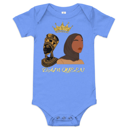 DamQueen Baby Royalty Short Sleeve Onesie