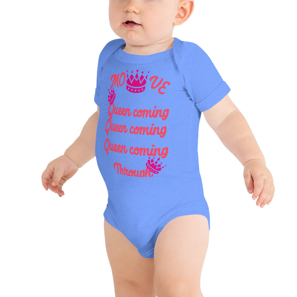 DamQueen Move Queen Coming Through Short Sleeve Onesie