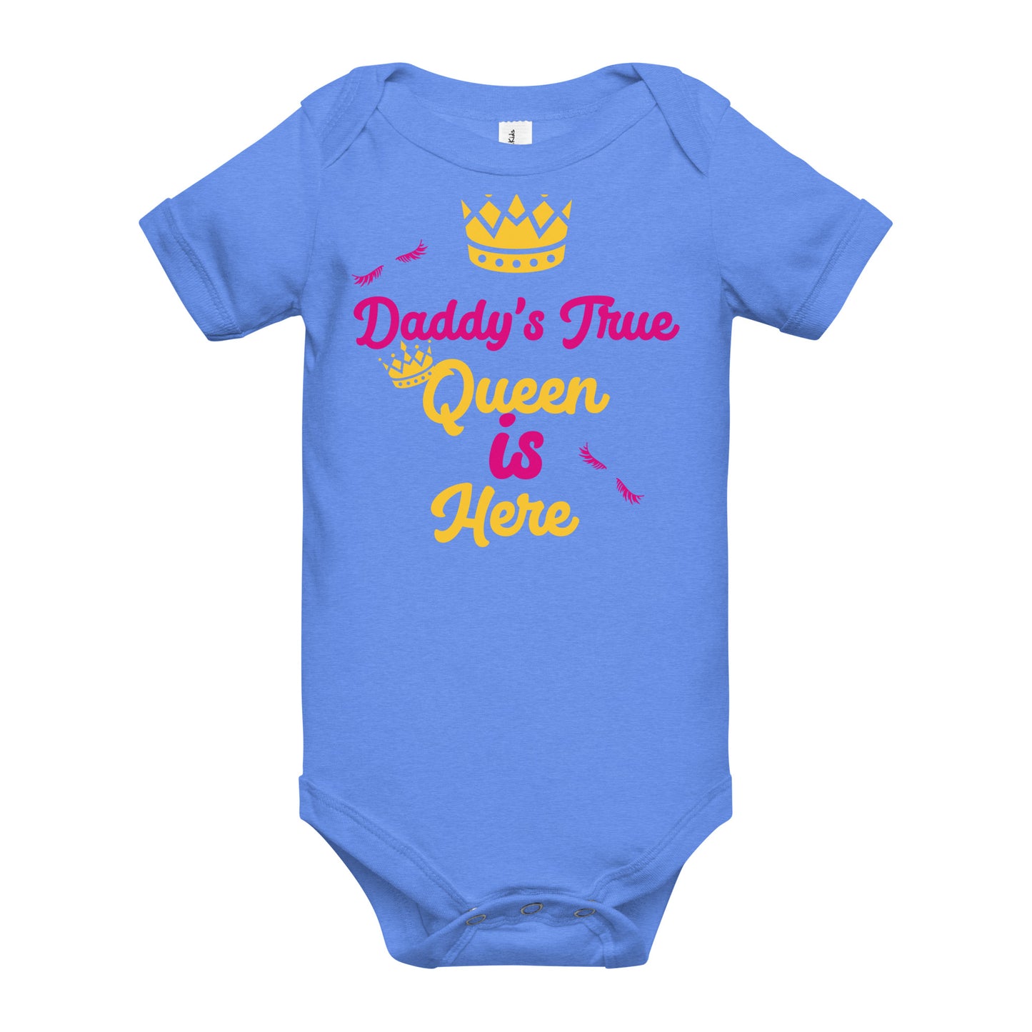 DamQueen Daddy's True Queen is Here Short Sleeve Onesie