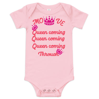 DamQueen Move Queen Coming Through Short Sleeve Onesie