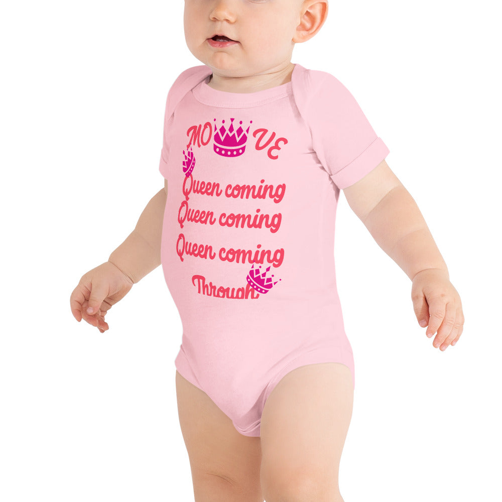 DamQueen Move Queen Coming Through Short Sleeve Onesie