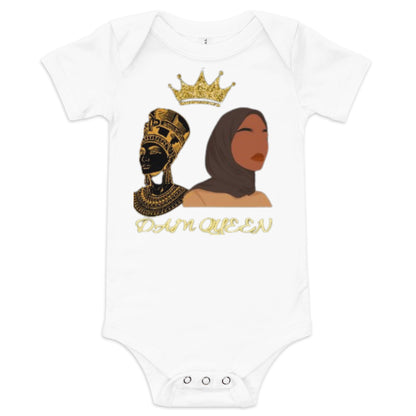 DamQueen Baby Royalty Short Sleeve Onesie