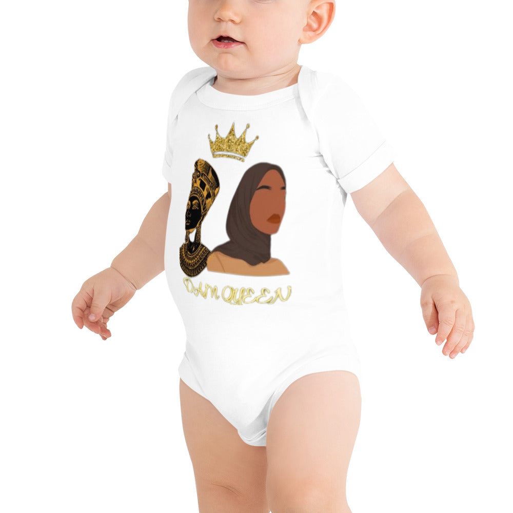 DamQueen Baby Royalty Short Sleeve Onesie