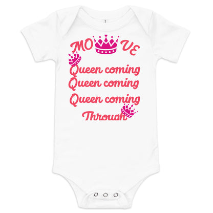 DamQueen Move Queen Coming Through Short Sleeve Onesie