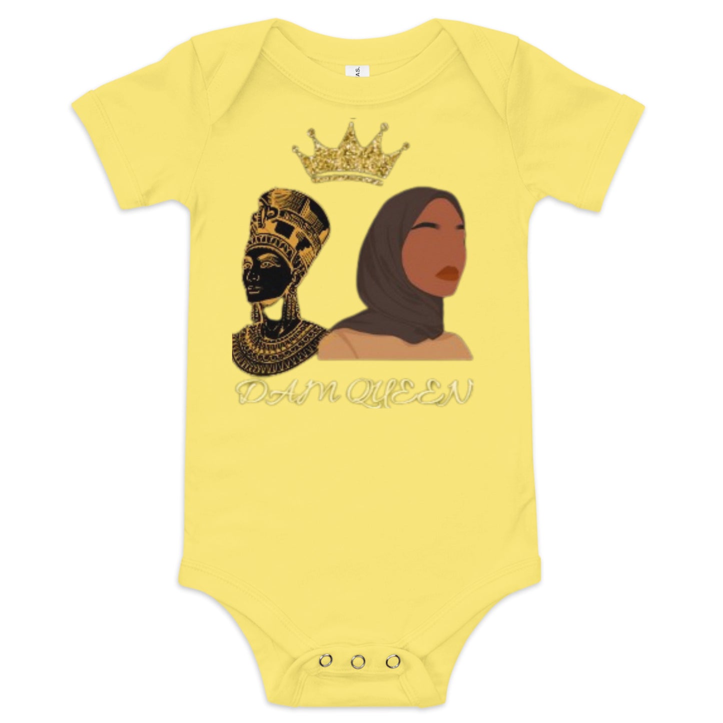 DamQueen Baby Royalty Short Sleeve Onesie