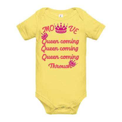 DamQueen Move Queen Coming Through Short Sleeve Onesie