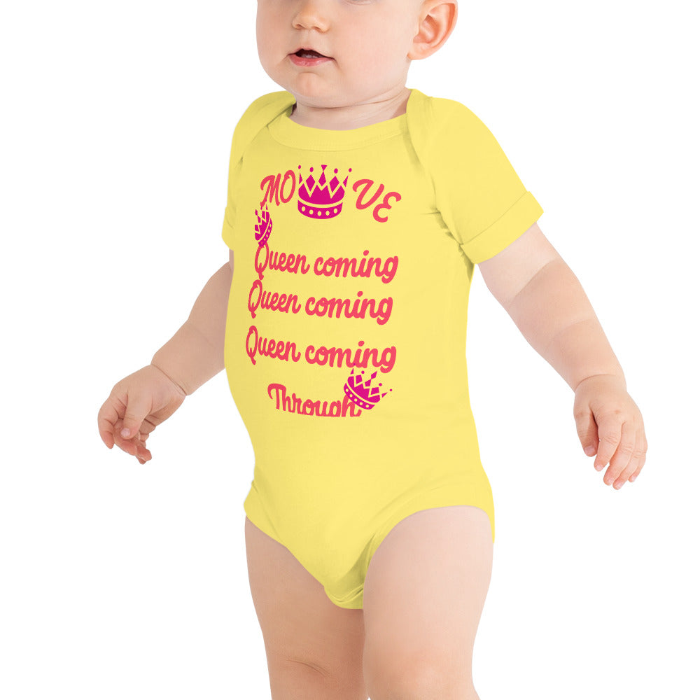 DamQueen Move Queen Coming Through Short Sleeve Onesie