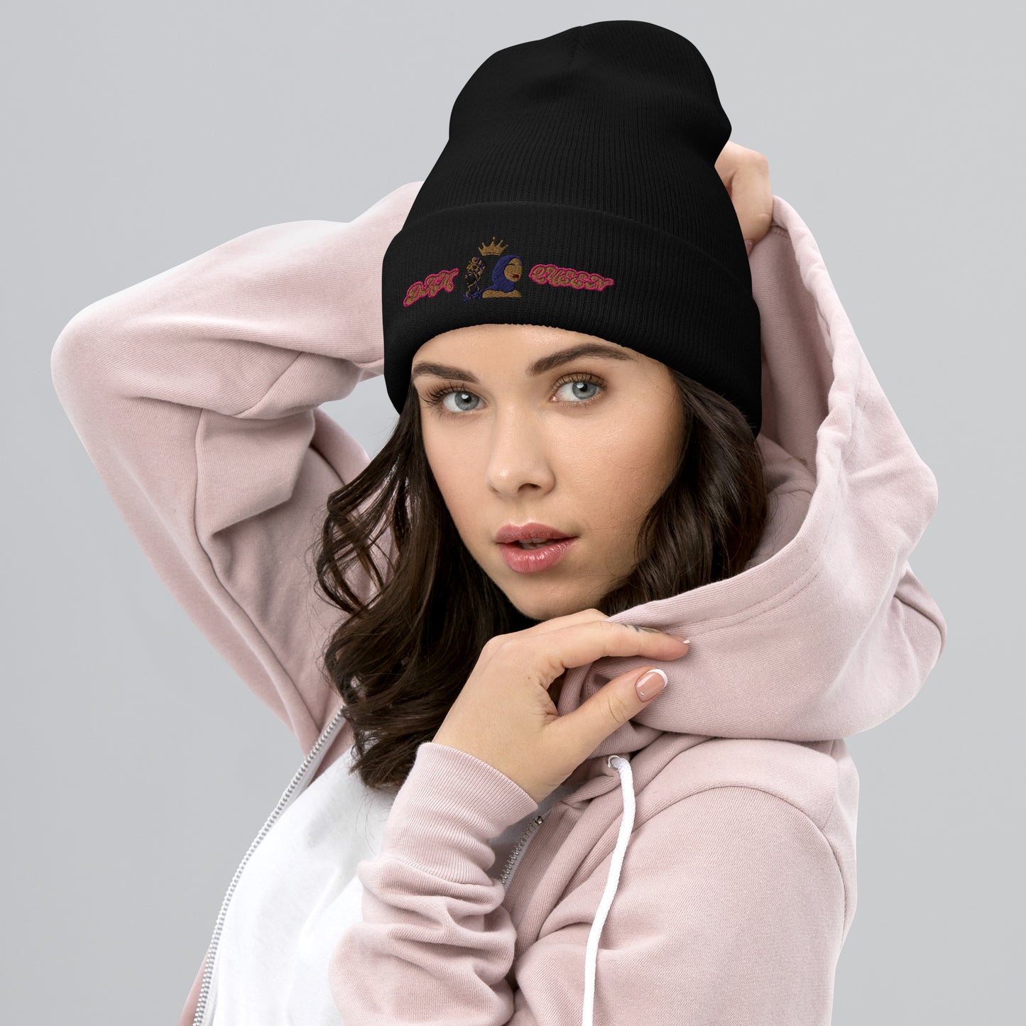 DamQueen Crowned Rebel Cuffed Beanie