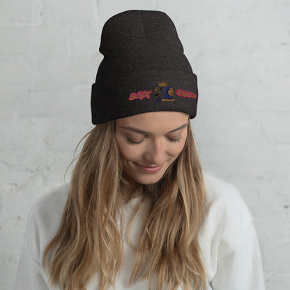 DamQueen Crowned Rebel Cuffed Beanie