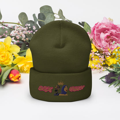 DamQueen Crowned Rebel Cuffed Beanie