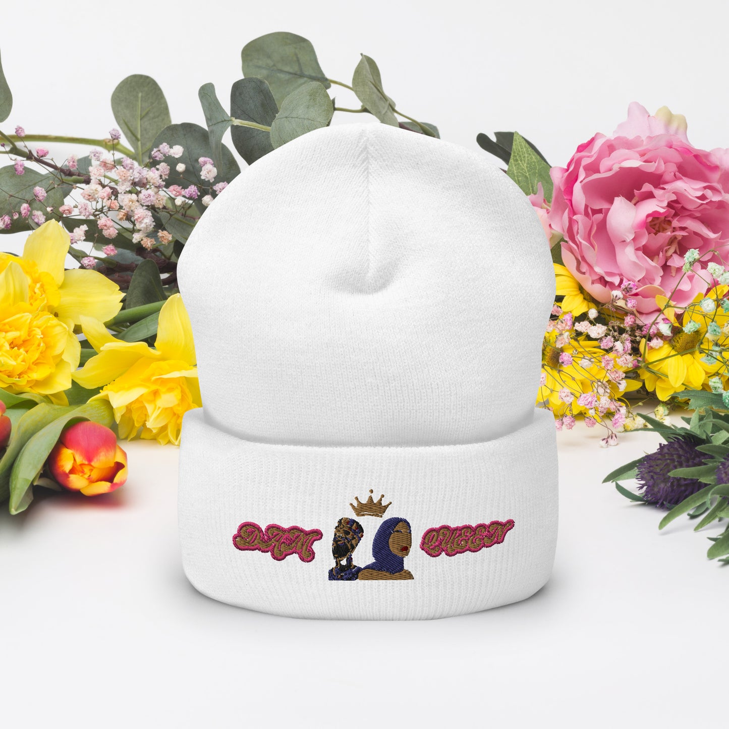 DamQueen Crowned Rebel Cuffed Beanie