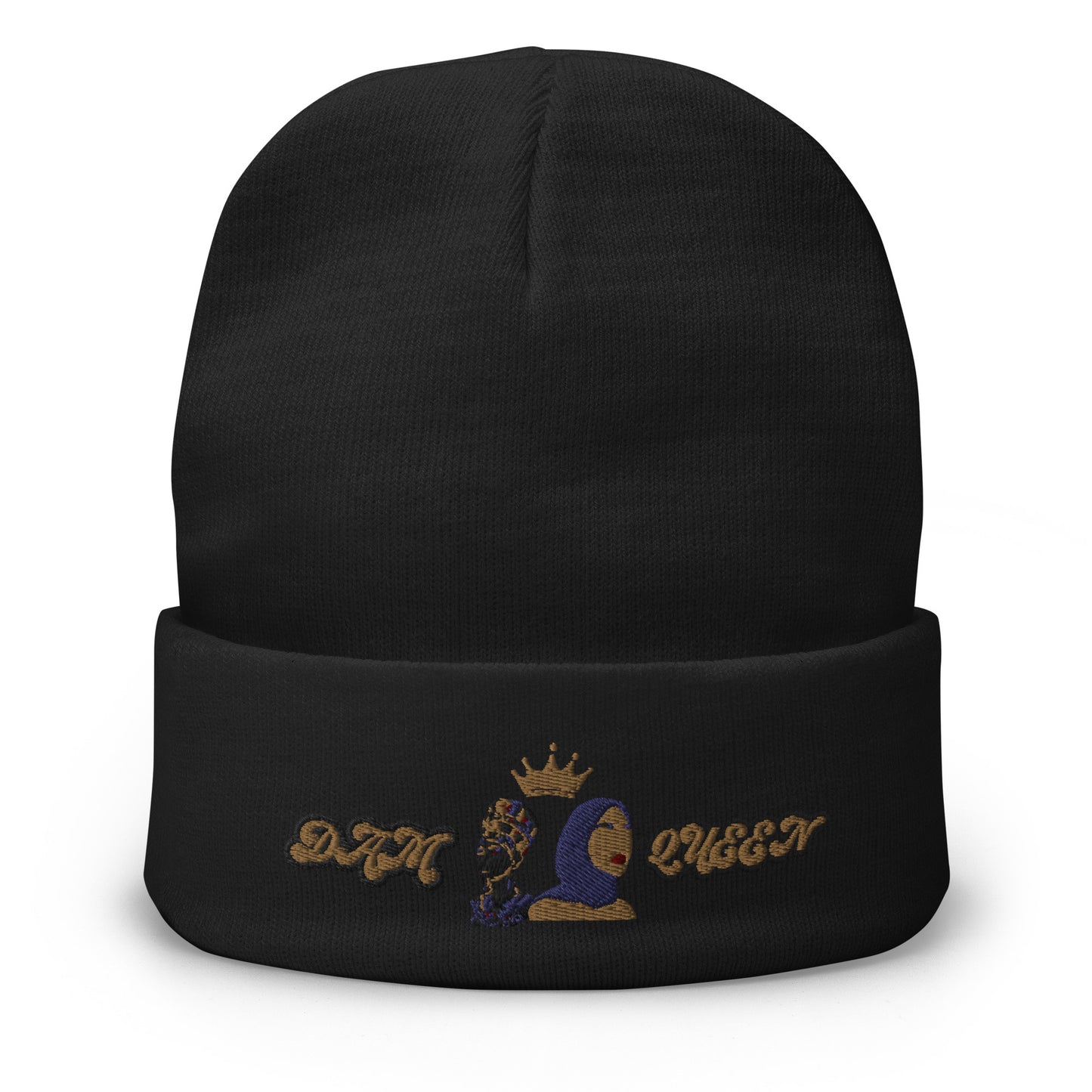 DamQueen Regal Threads Embroidered Beanie