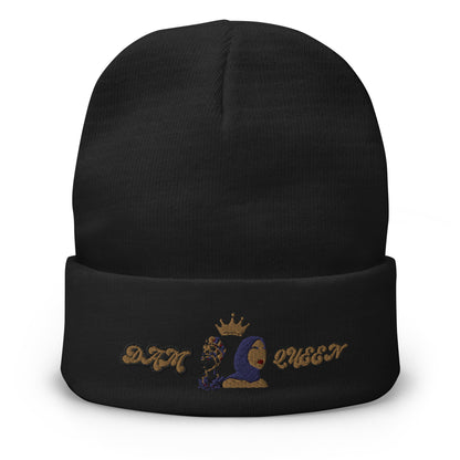 DamQueen Regal Threads Embroidered Beanie