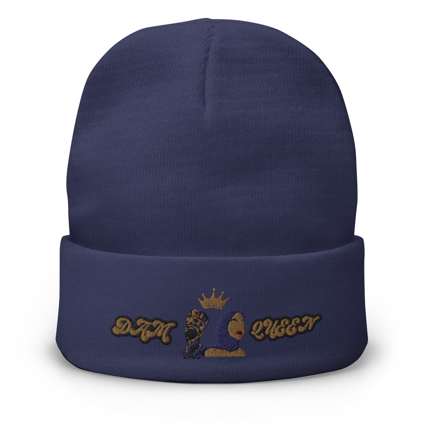 DamQueen Regal Threads Embroidered Beanie