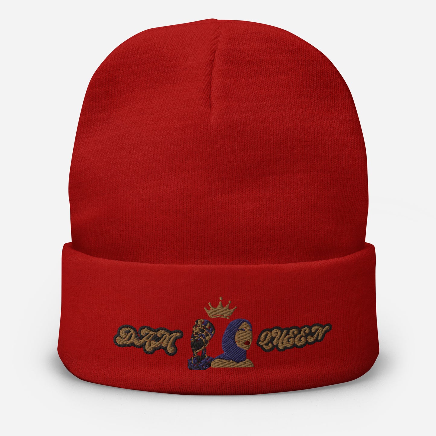 DamQueen Regal Threads Embroidered Beanie