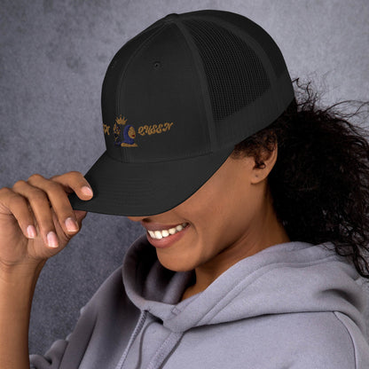 DamQueen Regal Crowned Explorer Trucker Hat