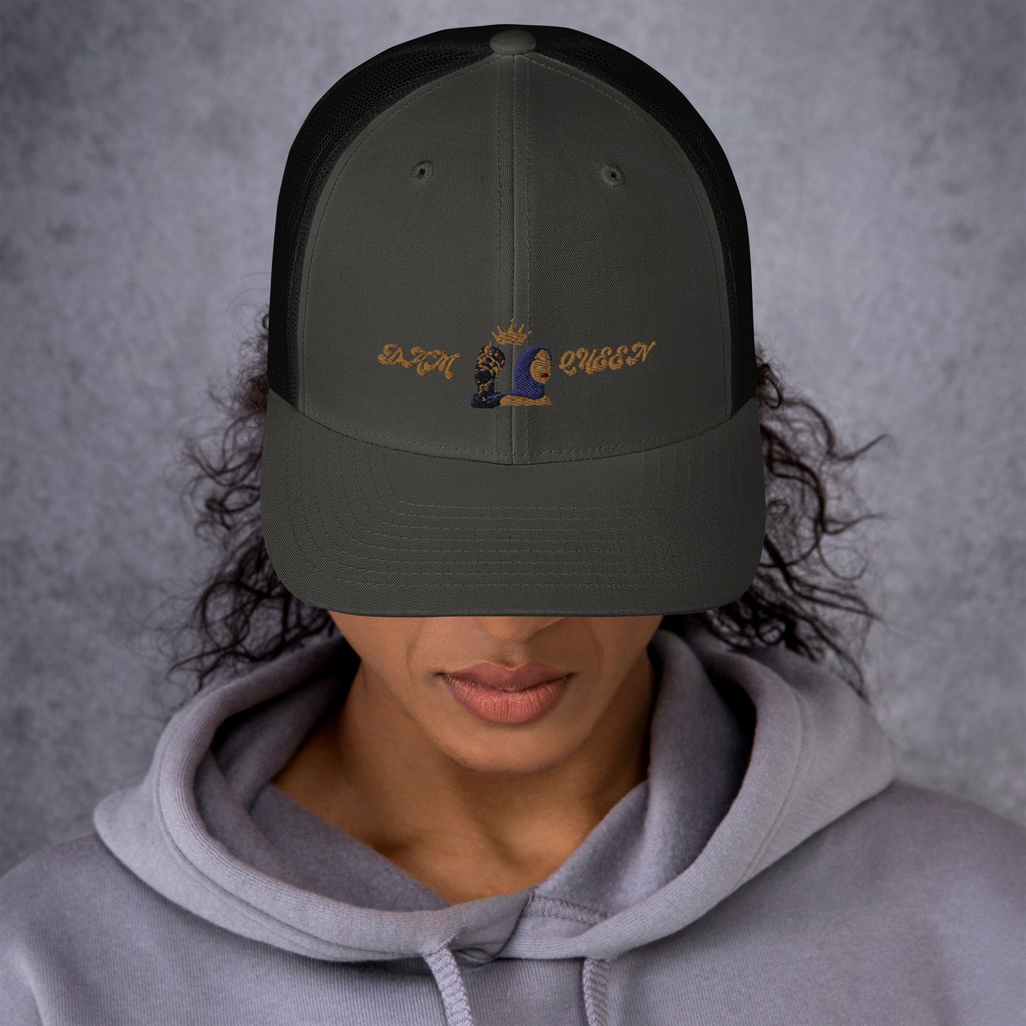 DamQueen Regal Crowned Explorer Trucker Hat