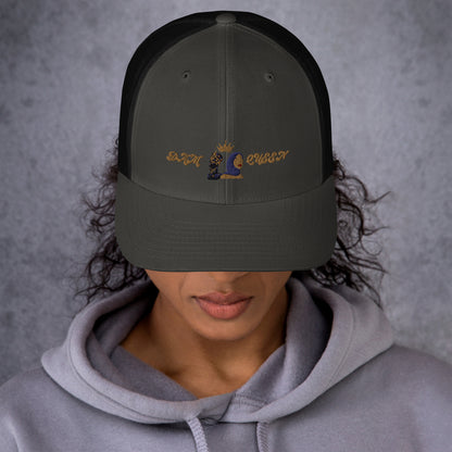 DamQueen Regal Crowned Explorer Trucker Hat