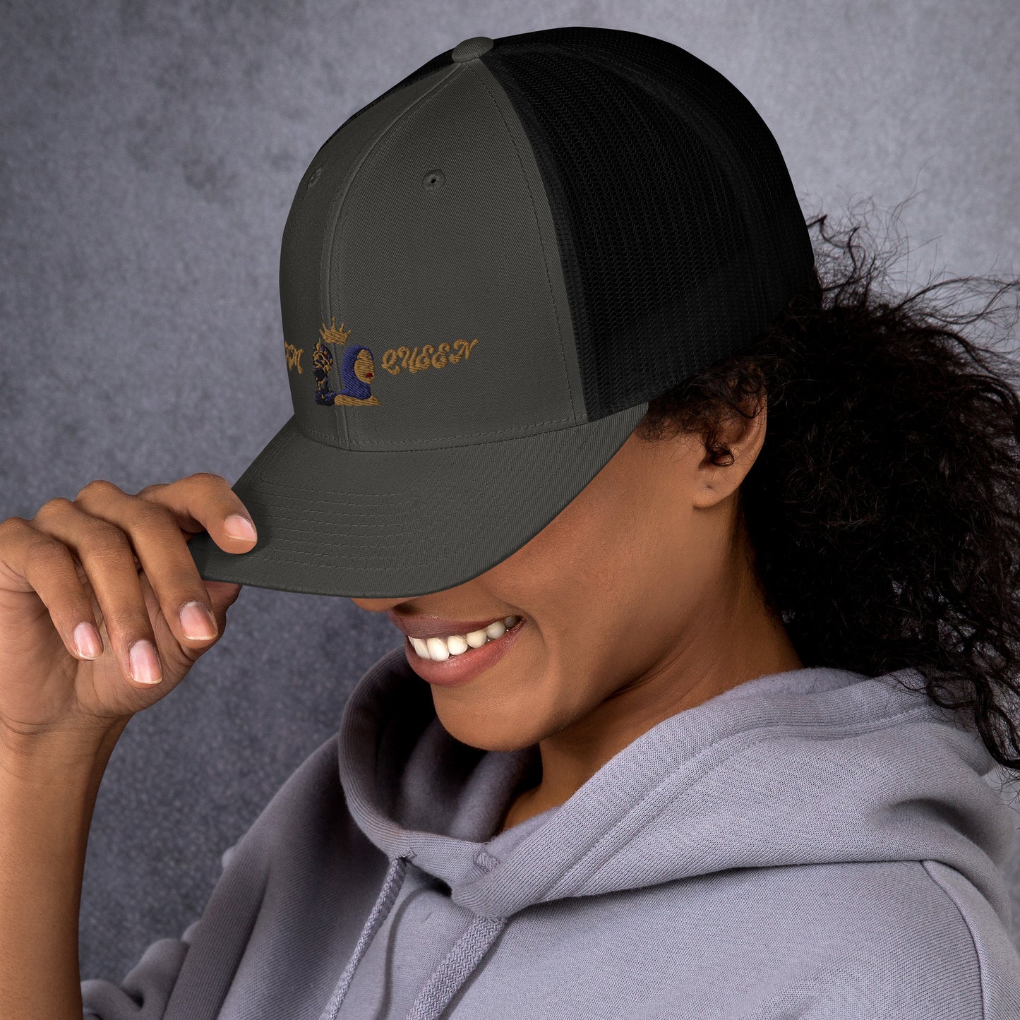 DamQueen Regal Crowned Explorer Trucker Hat