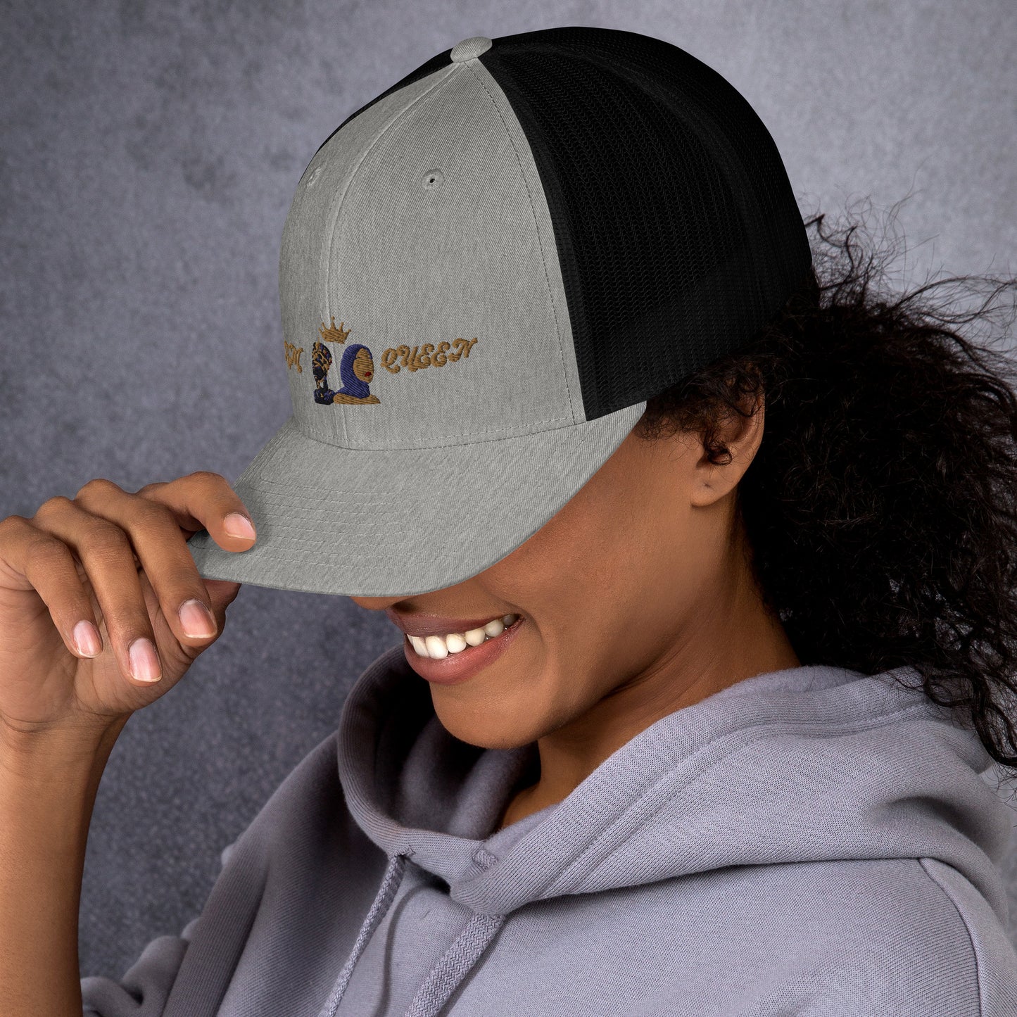 DamQueen Regal Crowned Explorer Trucker Hat