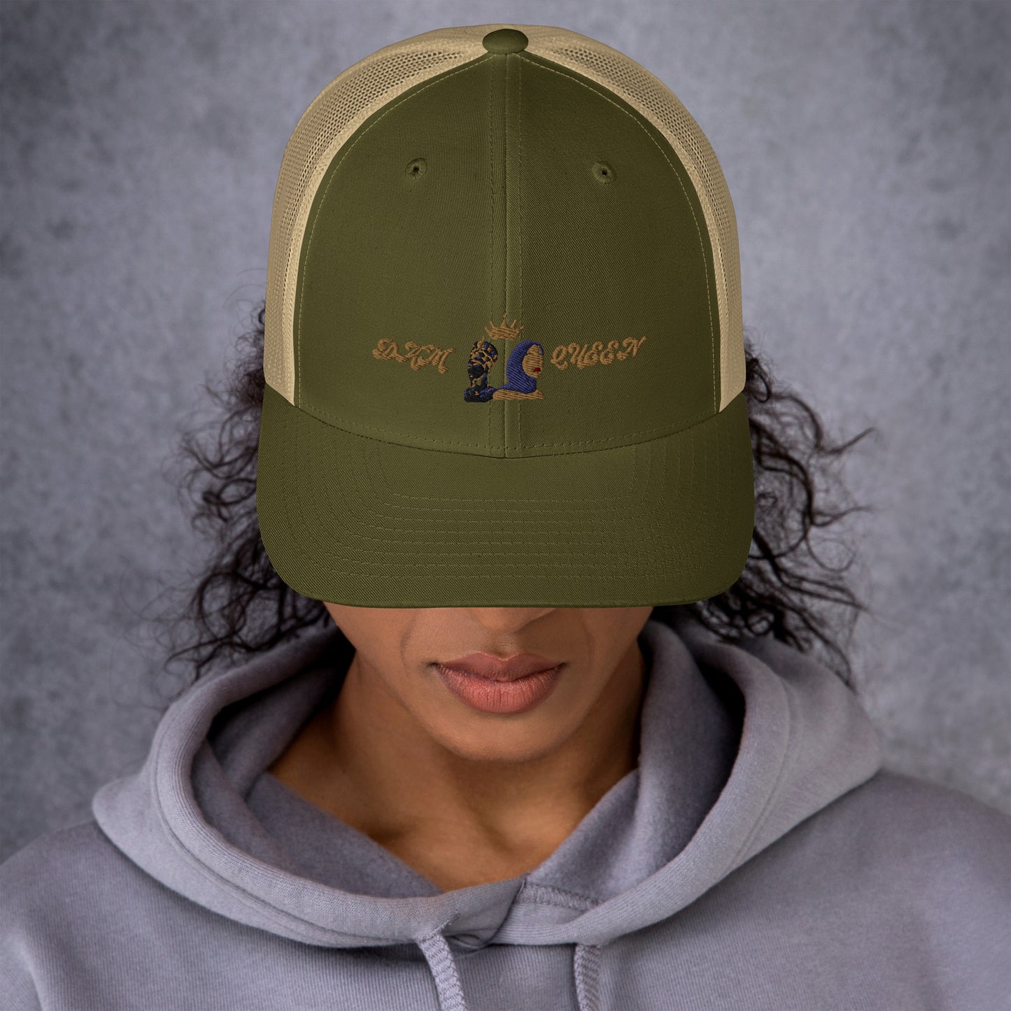 DamQueen Regal Crowned Explorer Trucker Hat