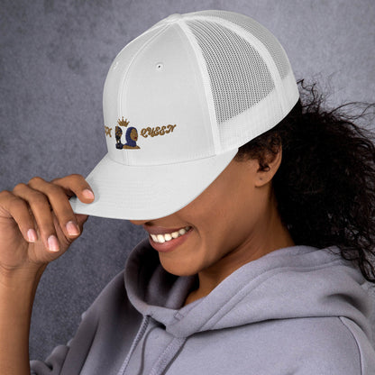 DamQueen Regal Crowned Explorer Trucker Hat