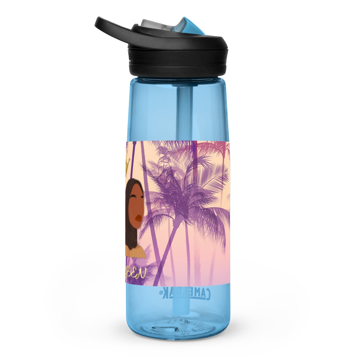 DamQueen Palm Paradise Sports Water Bottle