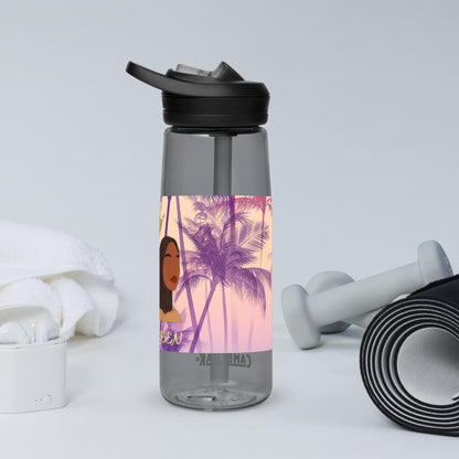 DamQueen Palm Paradise Sports Water Bottle